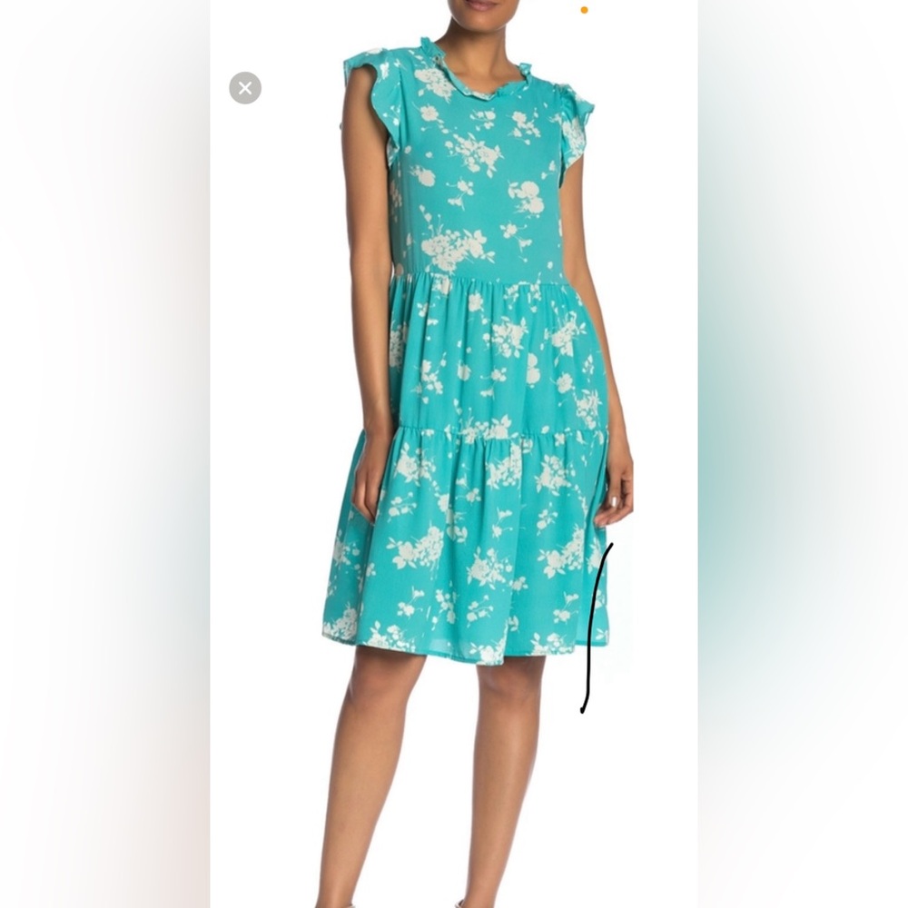 NWOT Good Luck Gem ruffled floral dress